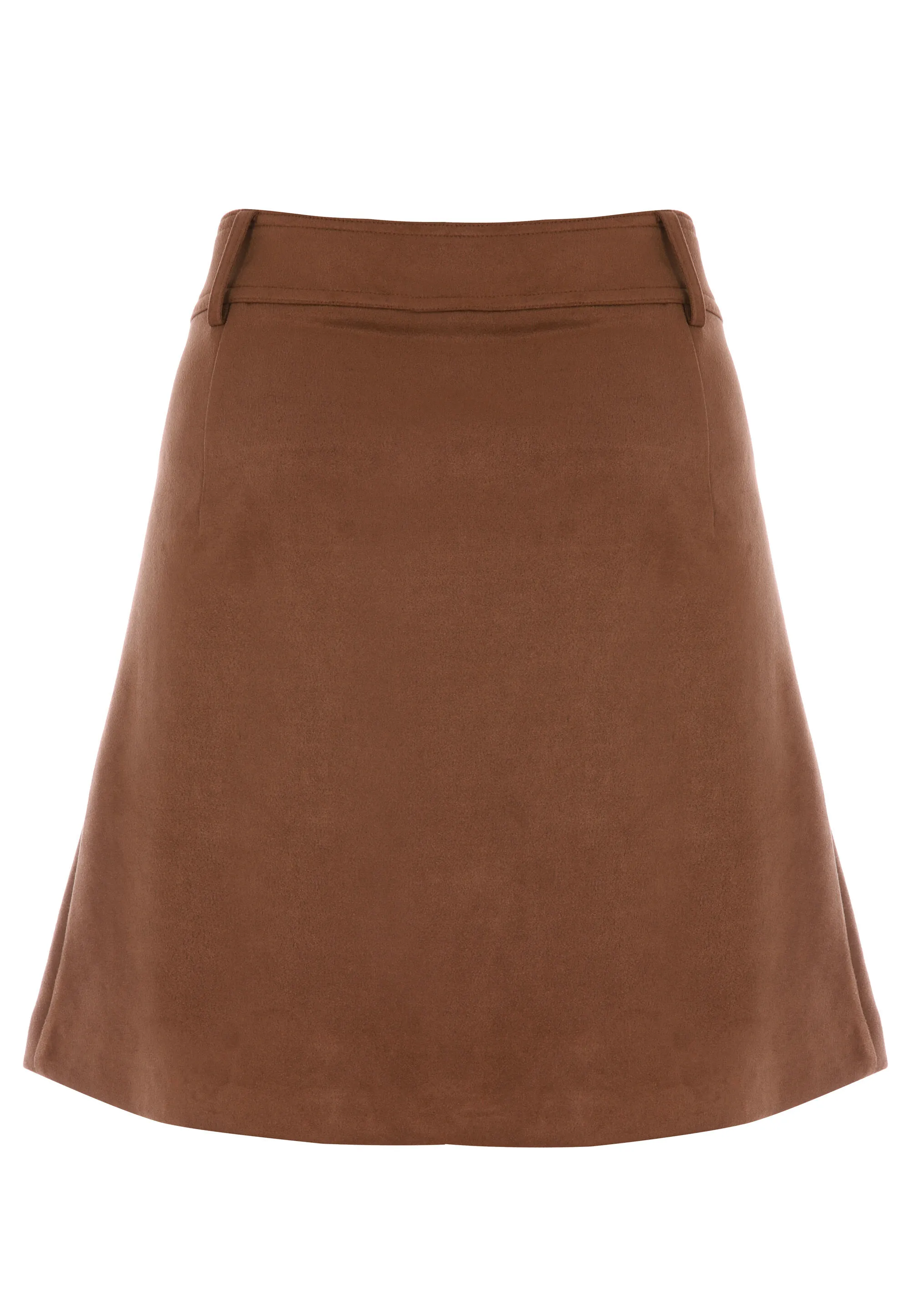 Womens Tan Suedette Mini Skirt