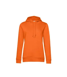 Womens/ladies organic hoodie orange B&C