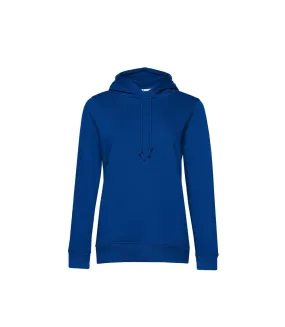 Womens/ladies organic hoodie royal blue B&C