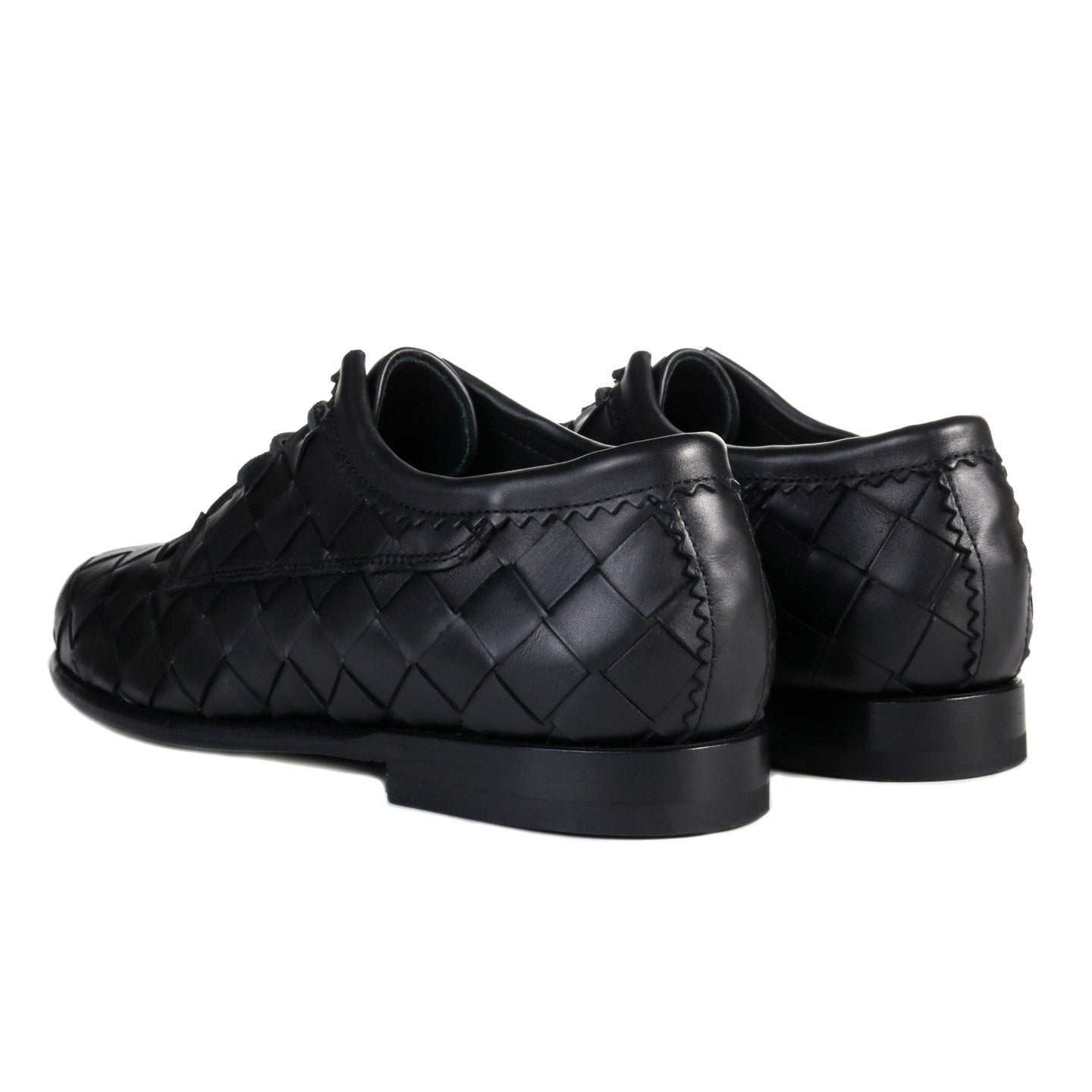 YUKETEN WEAVED BLUCHER NAPPA BLACK