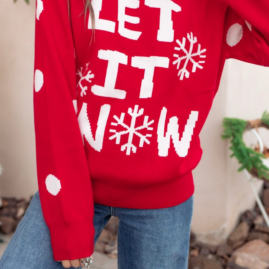 Red Let It Snow Holiday Sweater