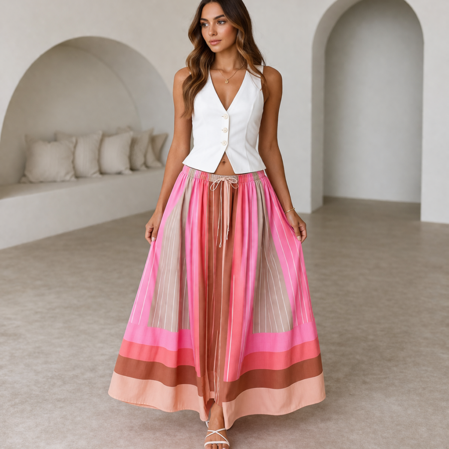 Striped Boardwalk Maxi Skirt