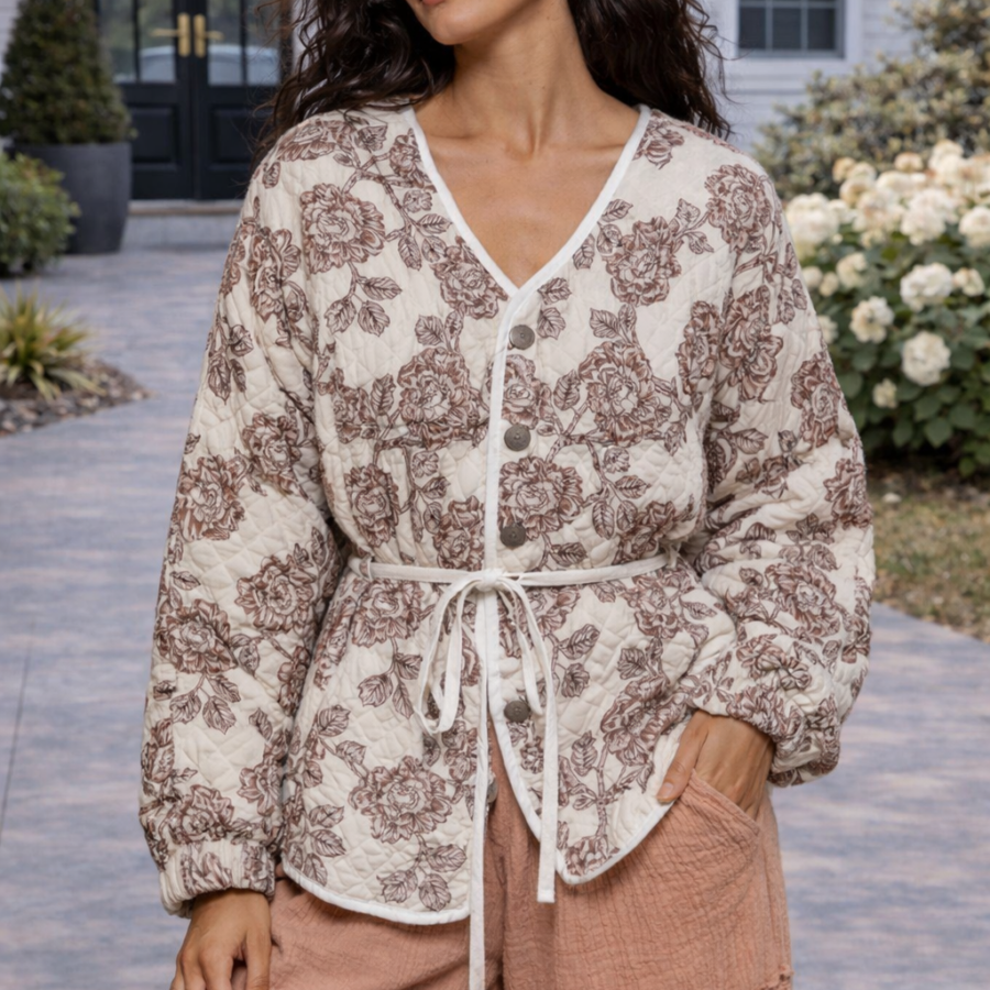 Floral Quilted Cotton Jacket