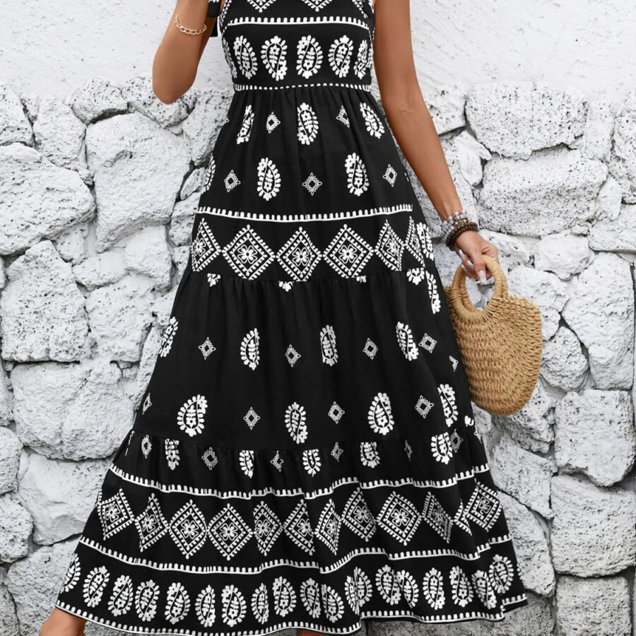 Printed Square Neck Cami Maxi Dress