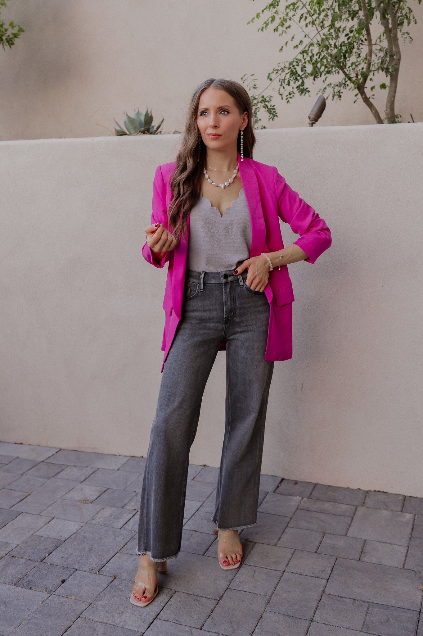 Hot Pink Long Sleeve Blazer - Image 6