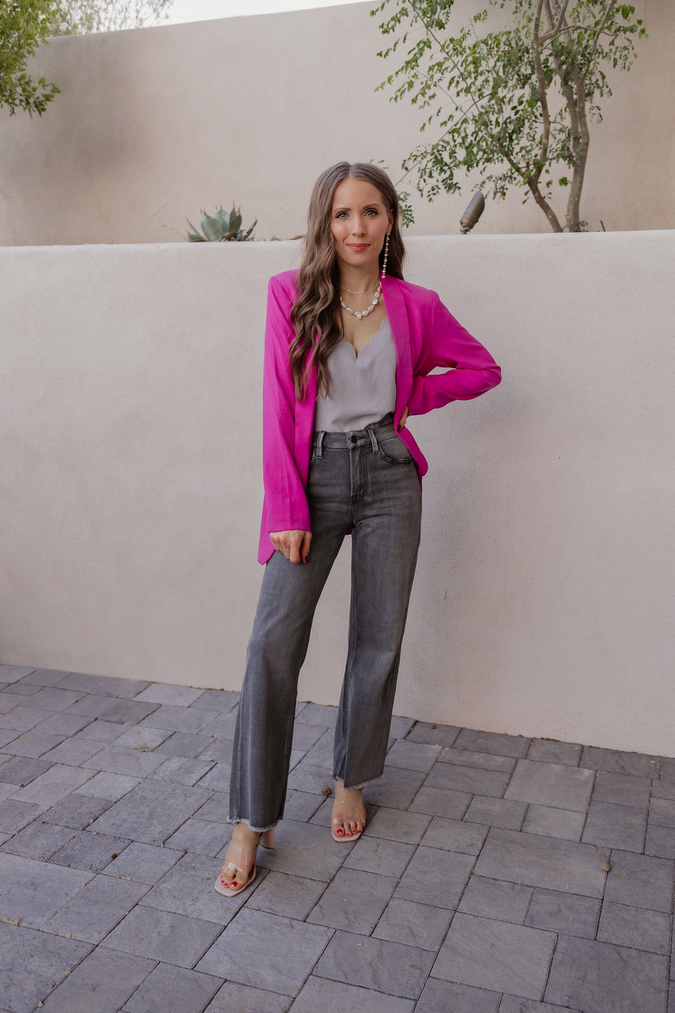 Hot Pink Long Sleeve Blazer - Image 5